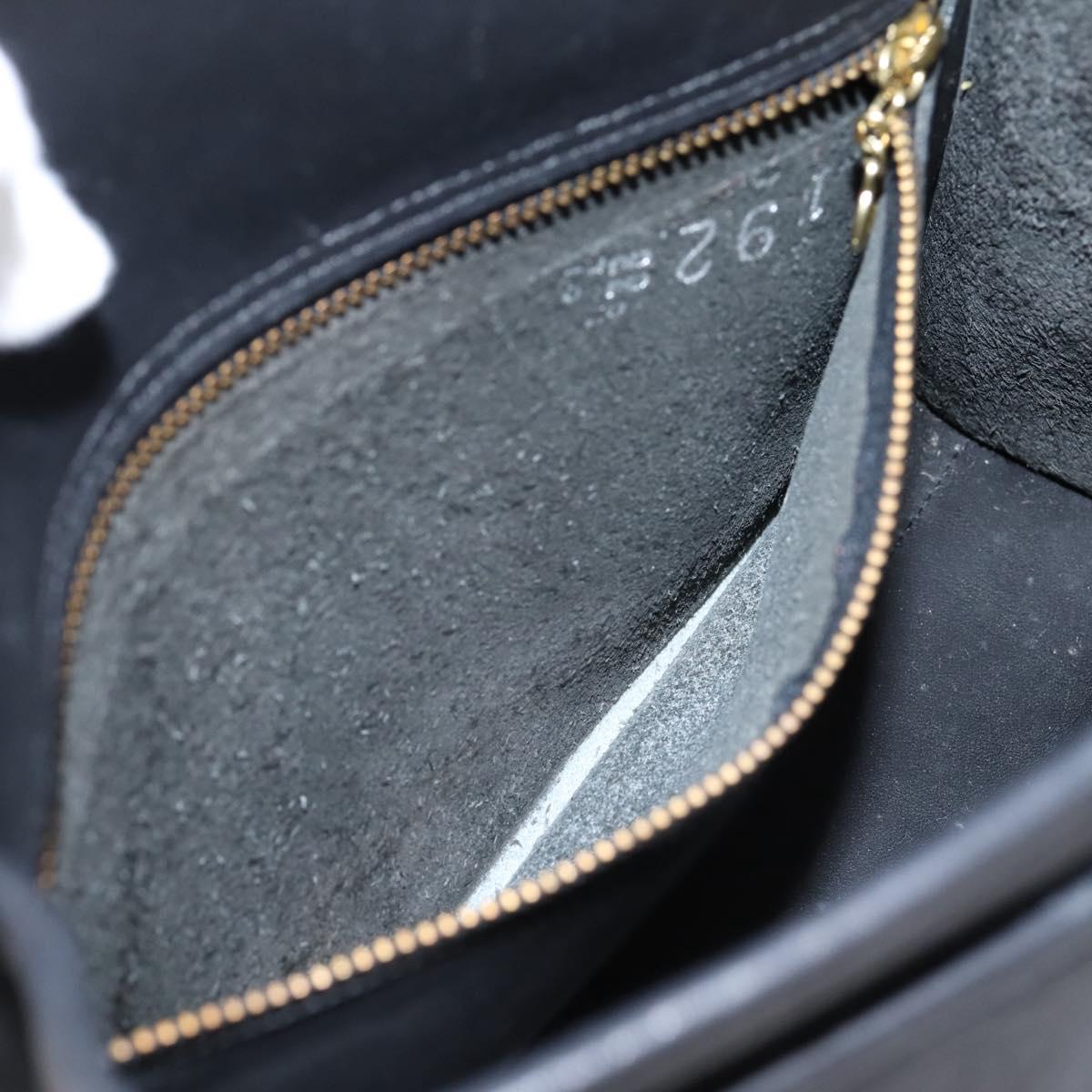 Coach Hand Bag Leather 2way Black Gold Auth 203933