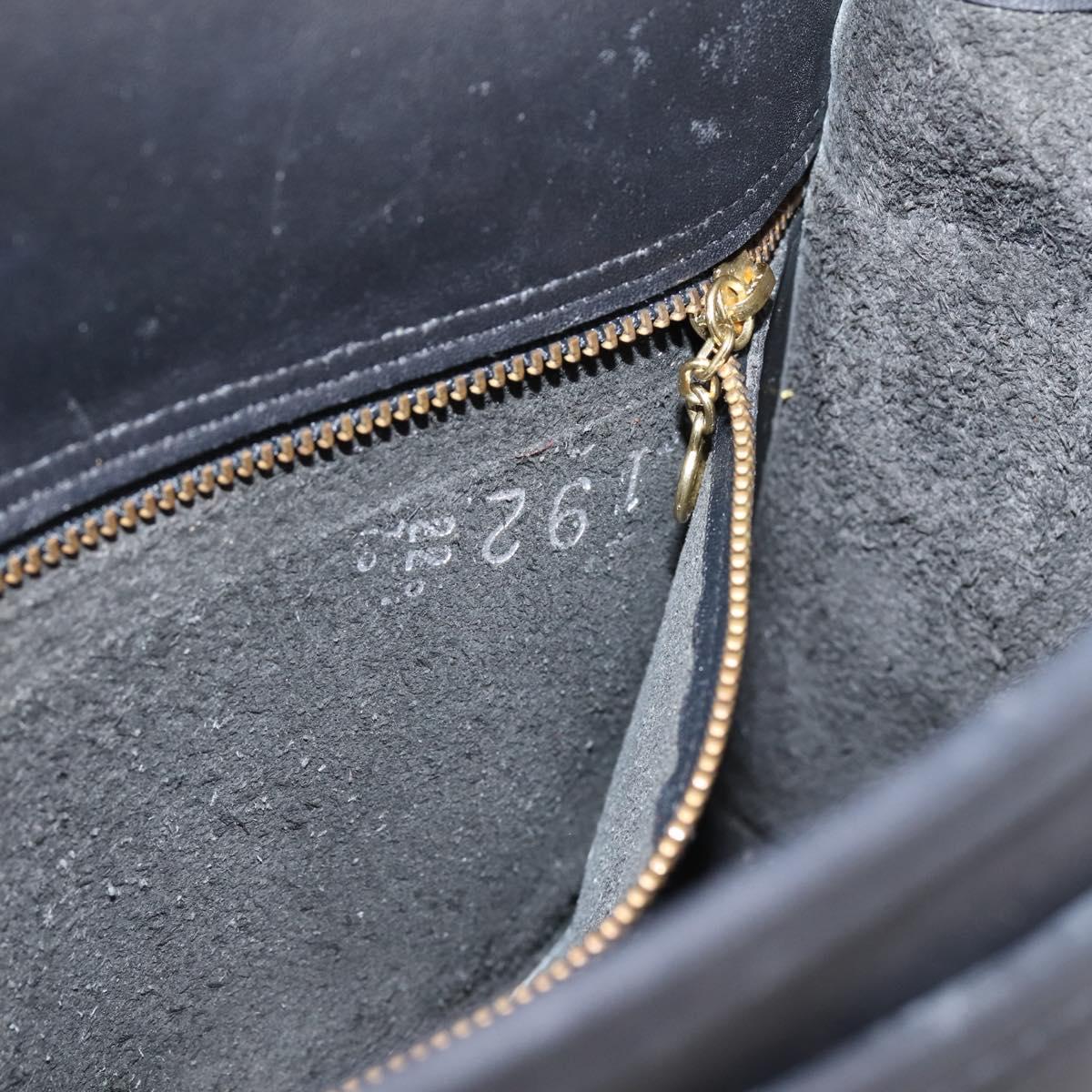 Coach Hand Bag Leather 2way Black Gold Auth 203933
