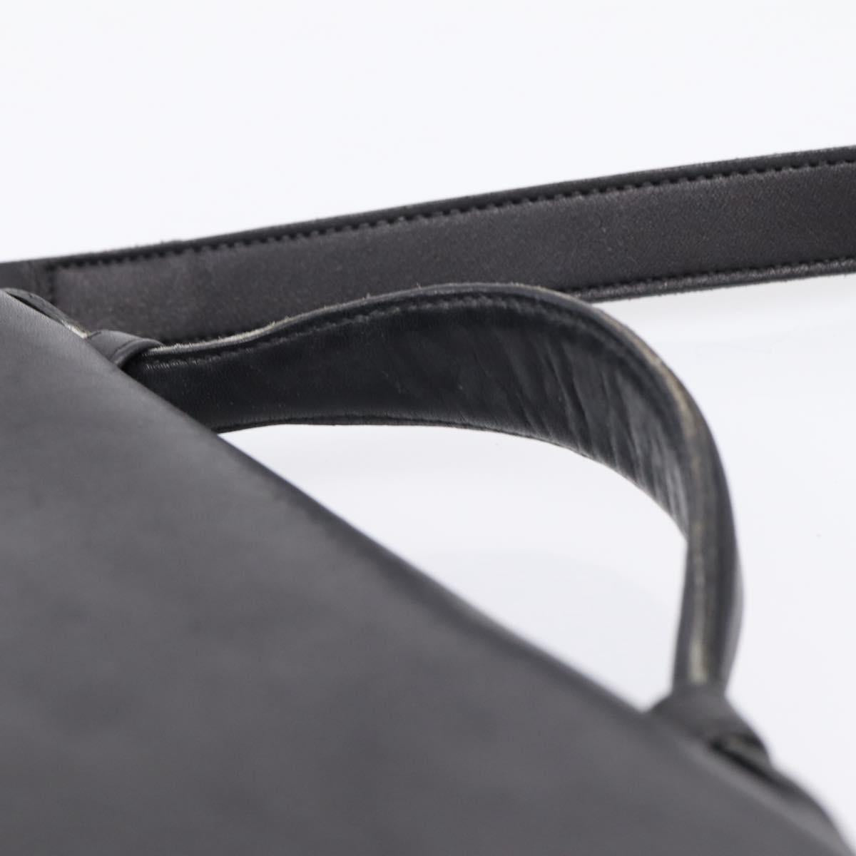 Coach Hand Bag Leather 2way Black Gold Auth 203933