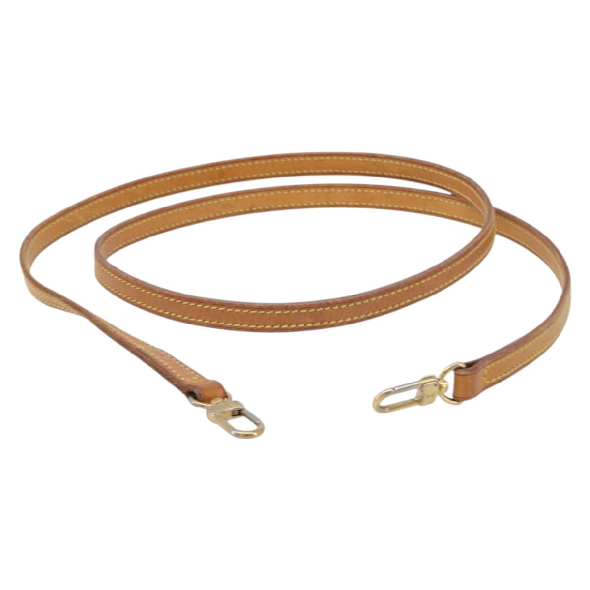 LOUIS VUITTON Nume leather Shoulder Strap Leather 48"" Beige LV Auth 204022V