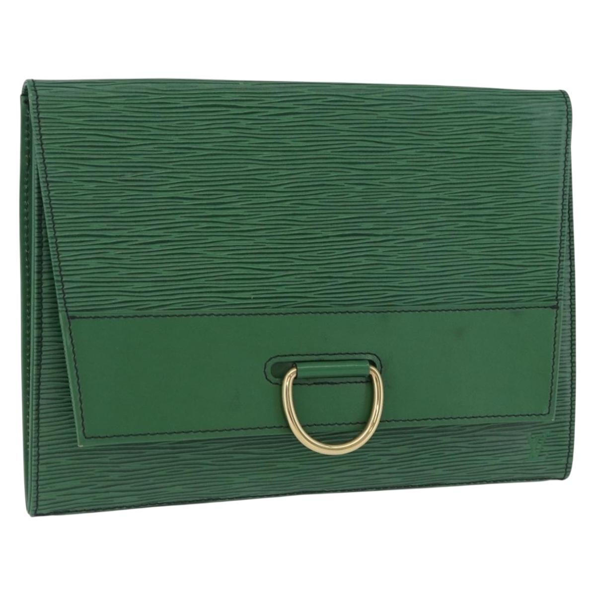 LOUIS VUITTON Epi Jena Clutch Bag Green M52724 LV Auth 204030