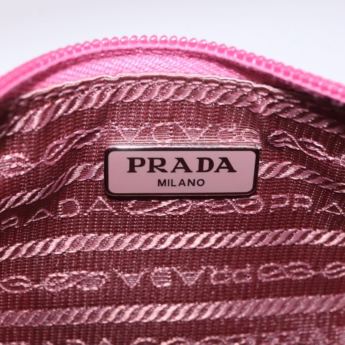 PRADA Hand Bag Nylon Pink Silver Auth 204035V