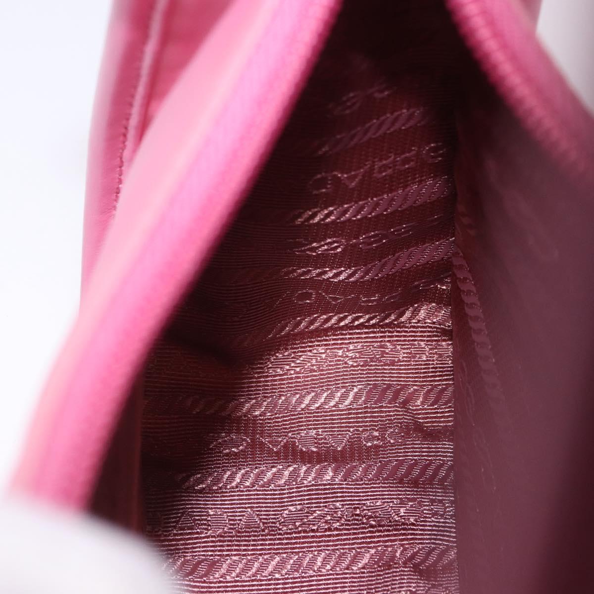 PRADA Hand Bag Nylon Pink Silver Auth 204035V