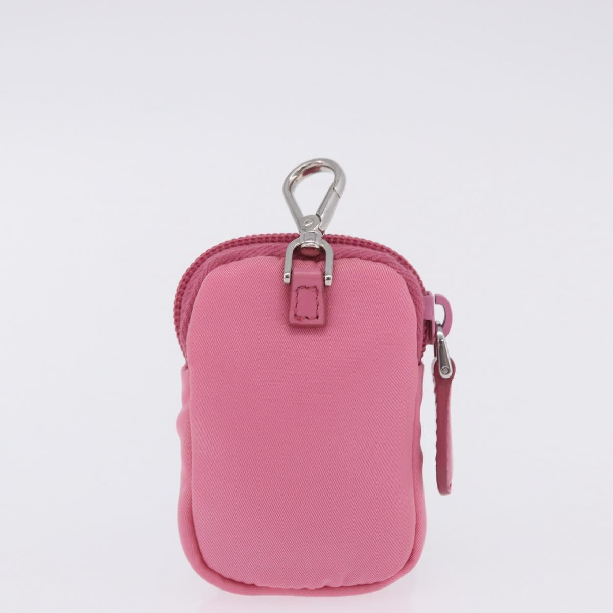PRADA Hand Bag Nylon Pink Silver Auth 204035V