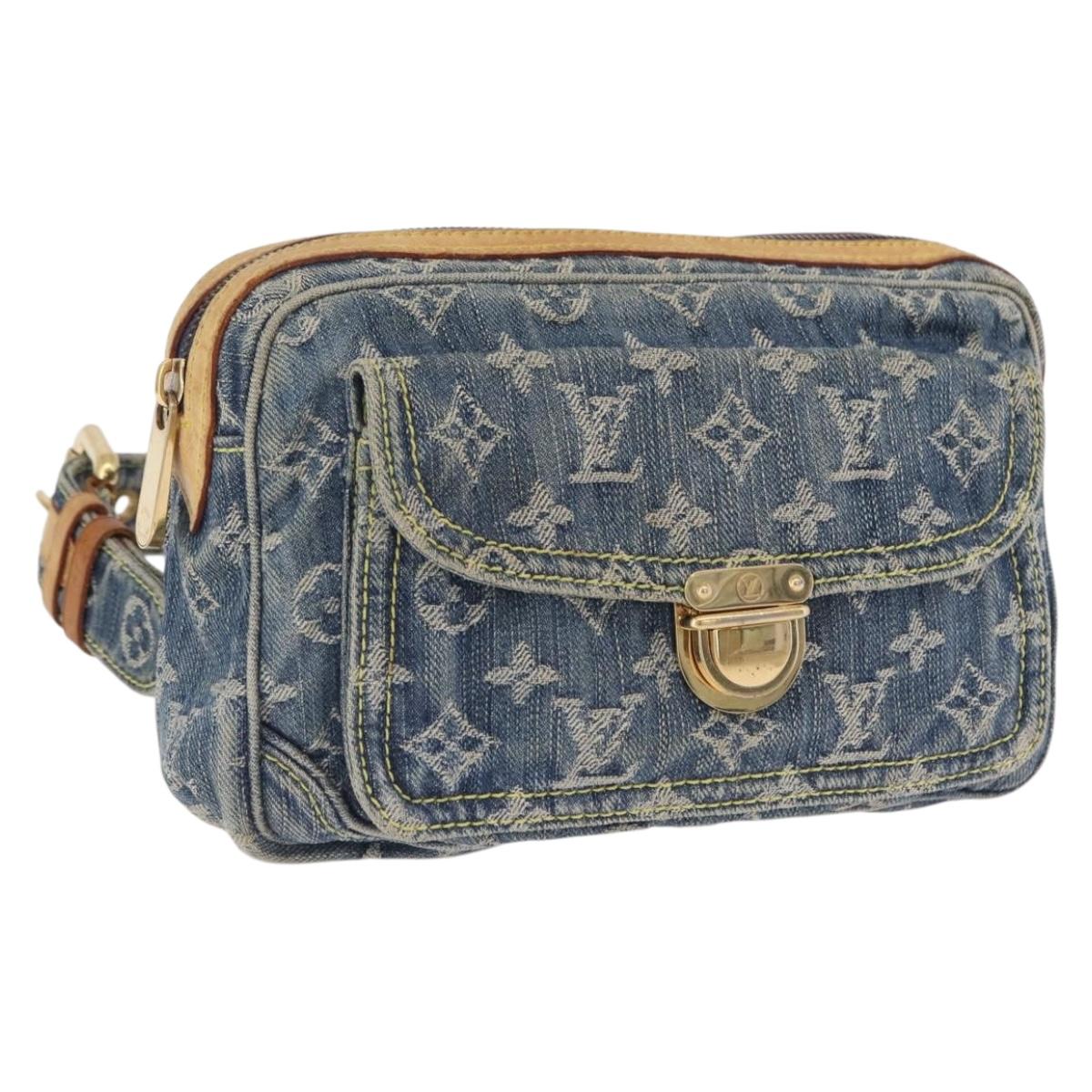 LOUIS VUITTON Monogram Denim Bum Bag Body Bag Blue M95347 LV Auth 204036A