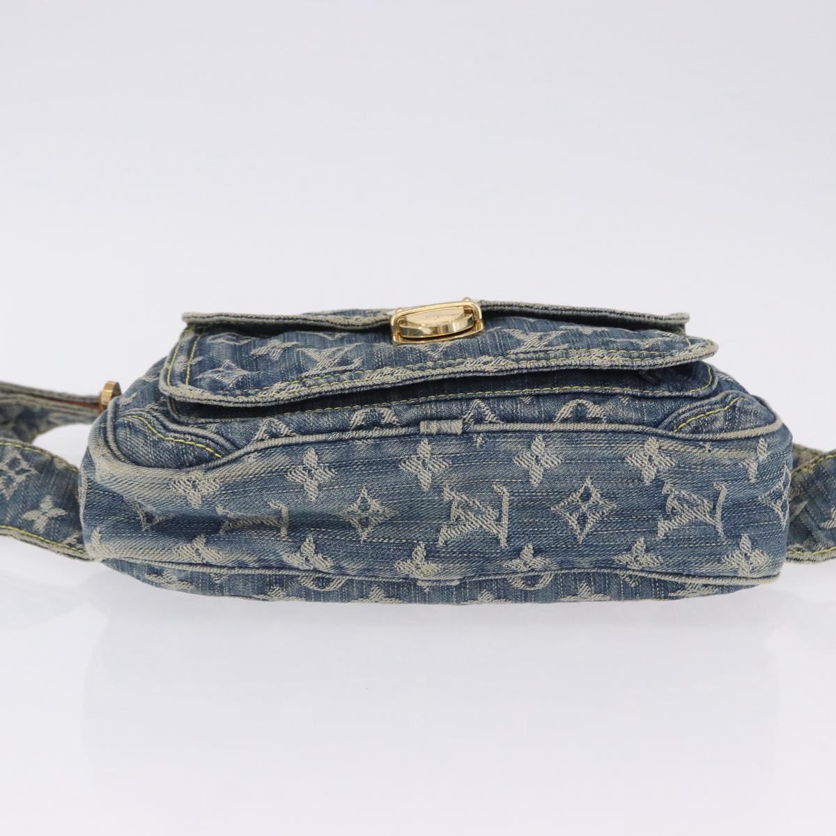 LOUIS VUITTON Monogram Denim Bum Bag Body Bag Blue M95347 LV Auth 204036A