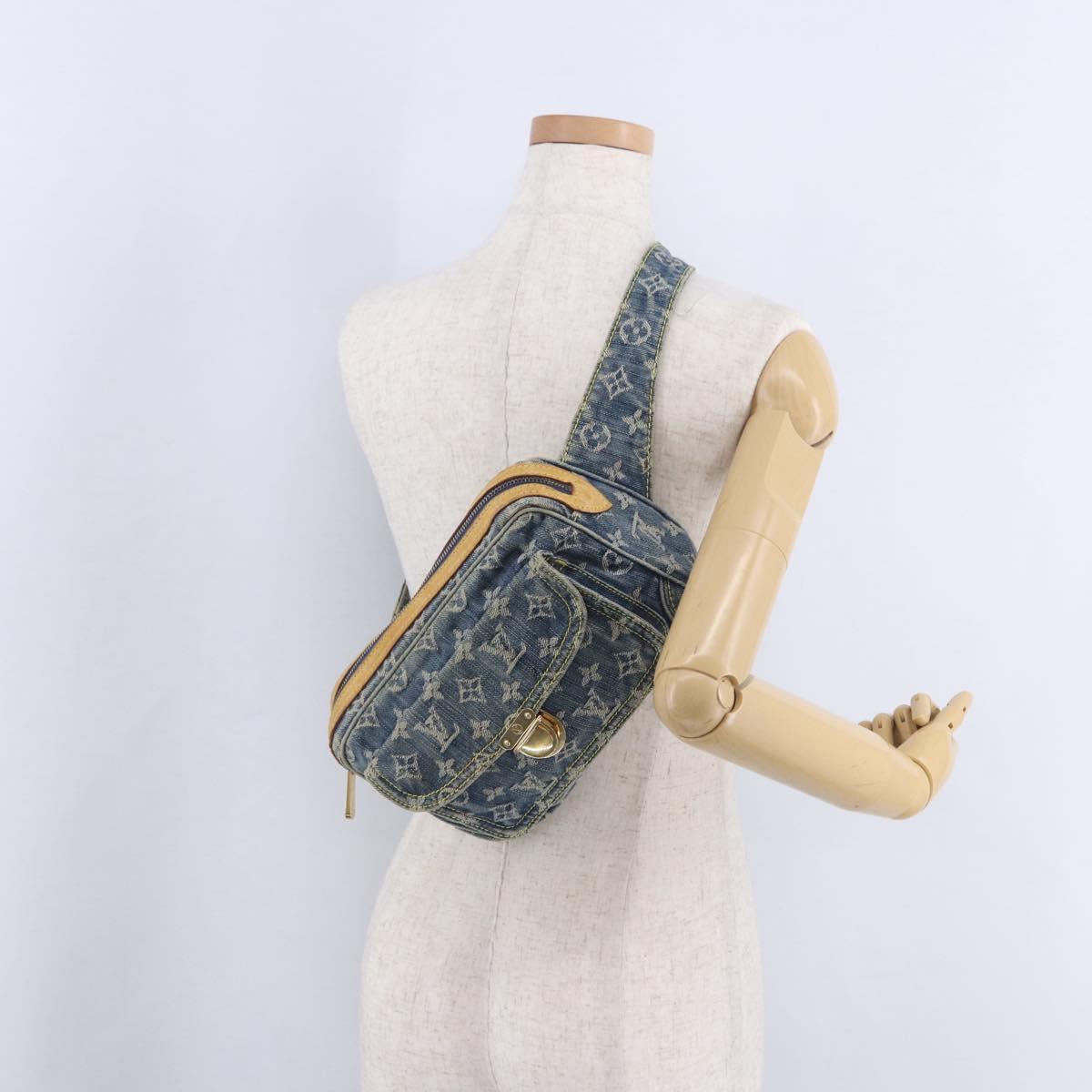 LOUIS VUITTON Monogram Denim Bum Bag Body Bag Blue M95347 LV Auth 204036A