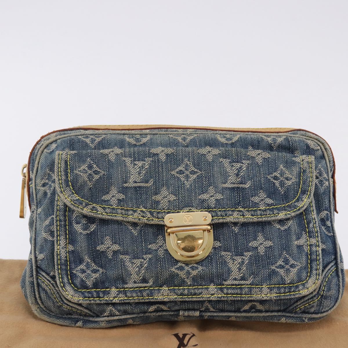 LOUIS VUITTON Monogram Denim Bum Bag Body Bag Blue M95347 LV Auth 204036A