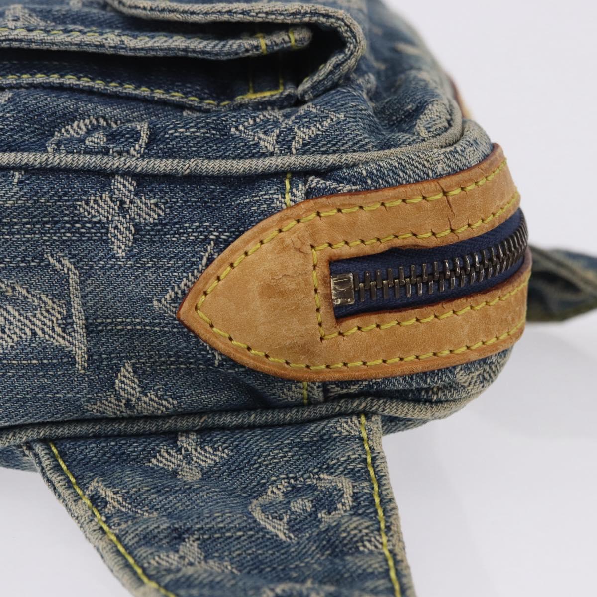 LOUIS VUITTON Monogram Denim Bum Bag Body Bag Blue M95347 LV Auth 204036A