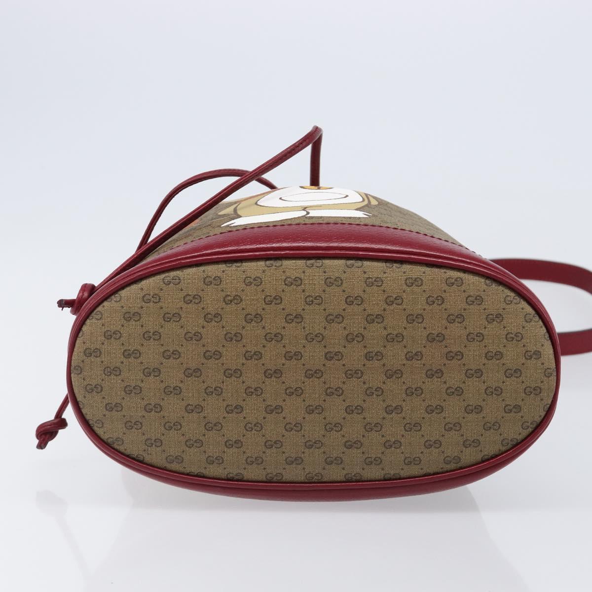GUCCI Micro GG Supreme x Doraemon Fujiko Pro Bag PVC Beige 655597 Auth 204039SM