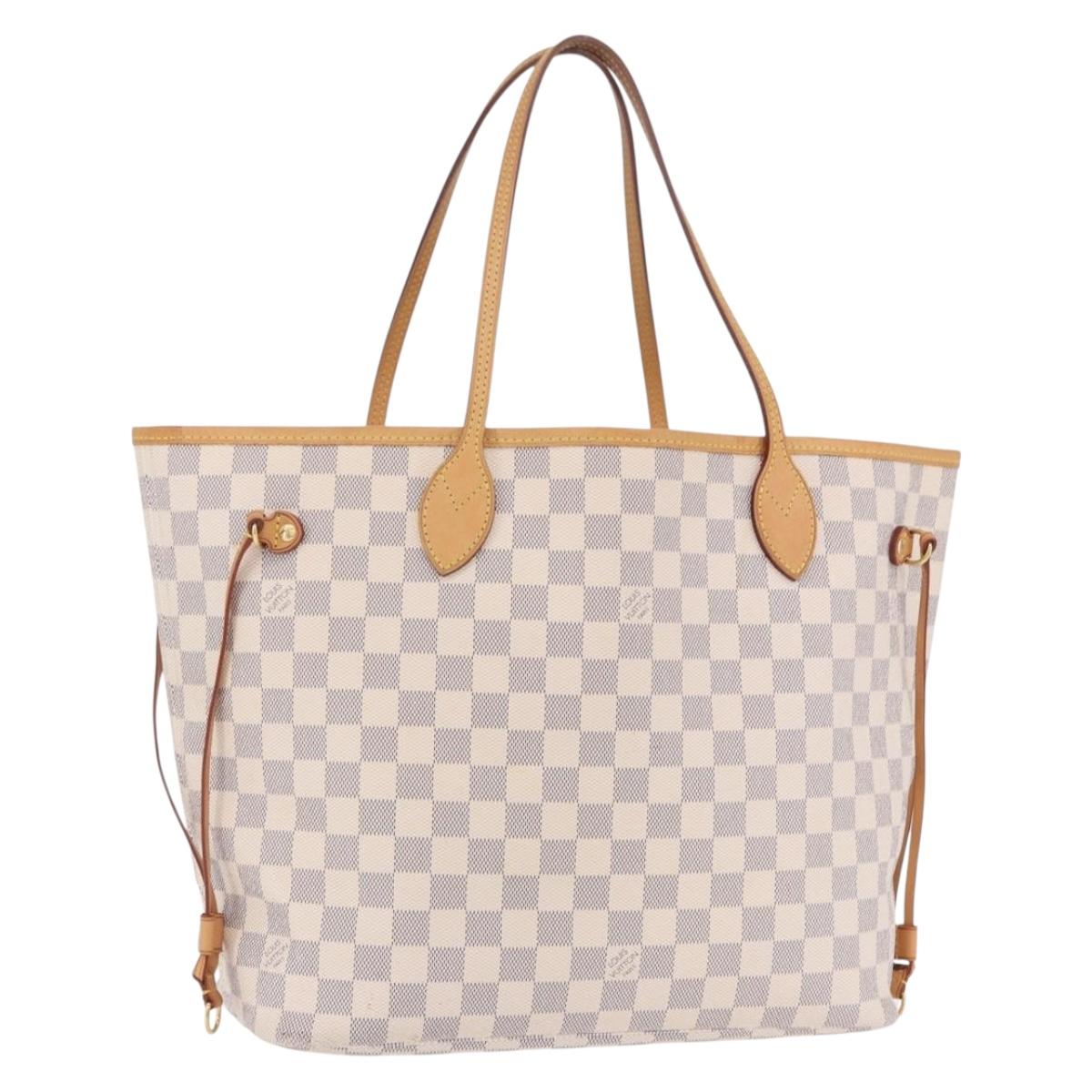 LOUIS VUITTON Damier Azur Neverfull MM Tote Bag N41605 LV Auth 204040A