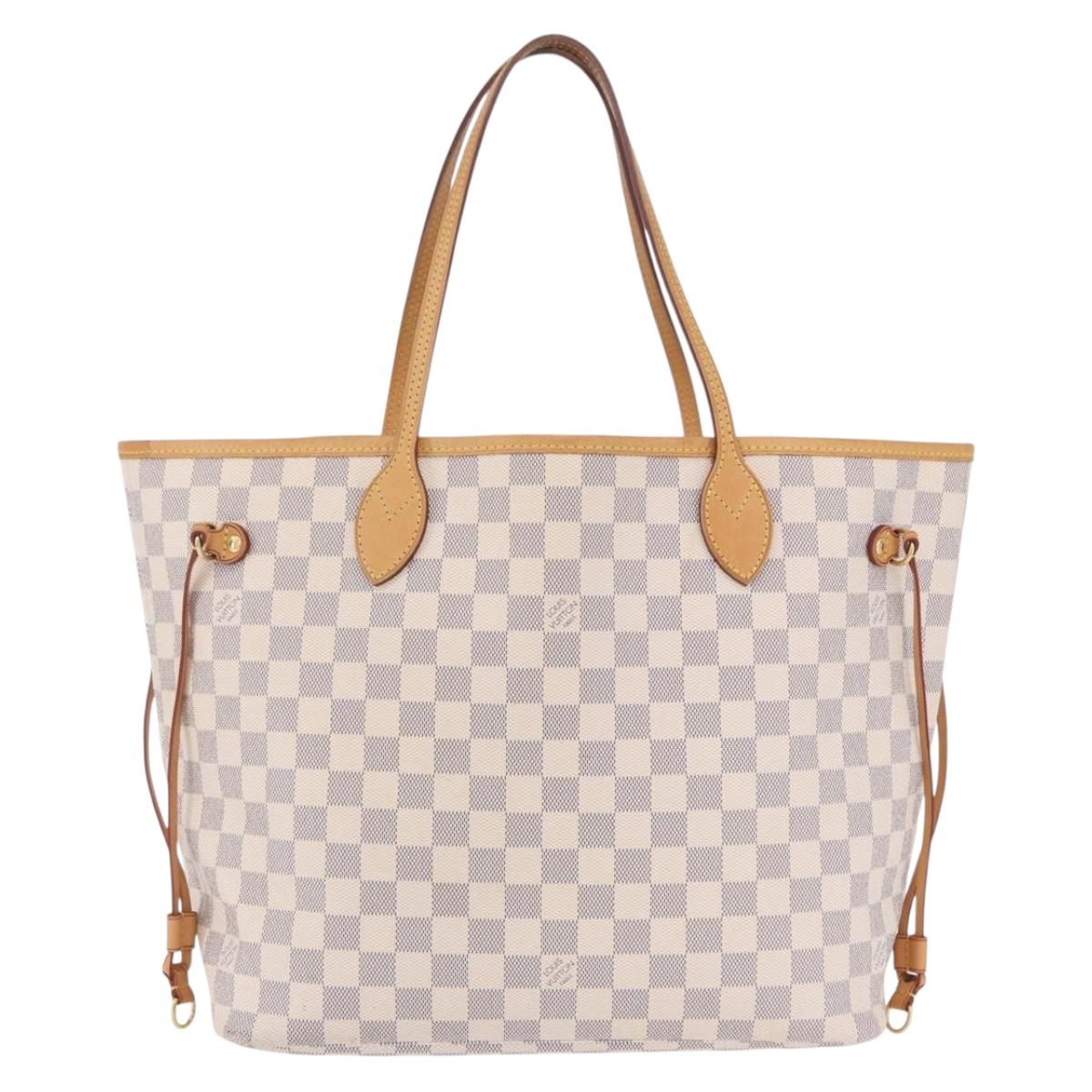LOUIS VUITTON Damier Azur Neverfull MM Tote Bag N41605 LV Auth 204040A