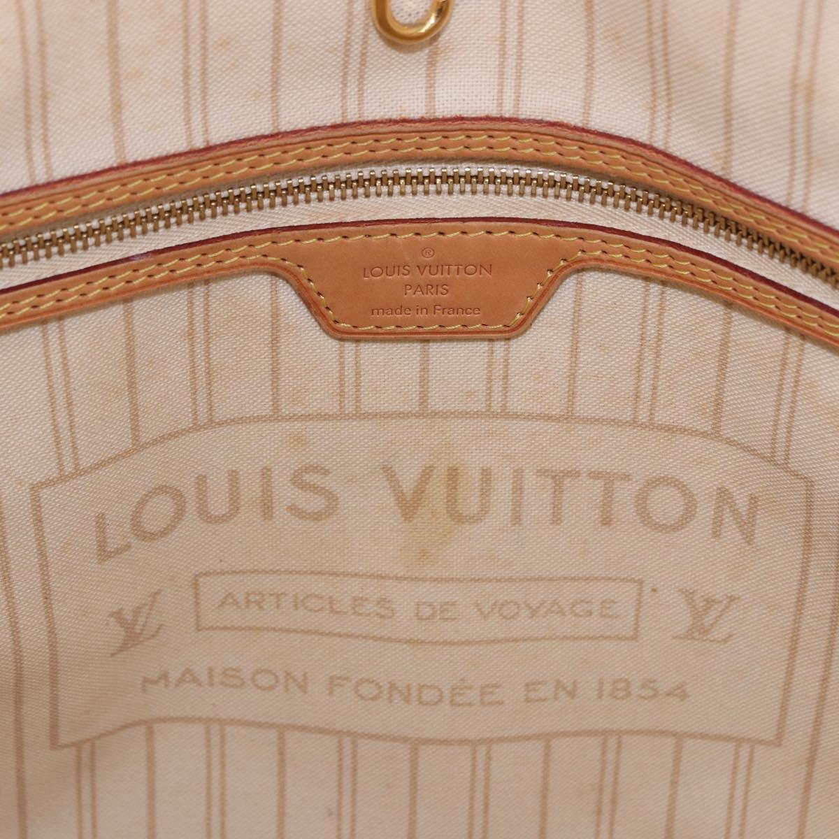 LOUIS VUITTON Damier Azur Neverfull MM Tote Bag N41605 LV Auth 204040A