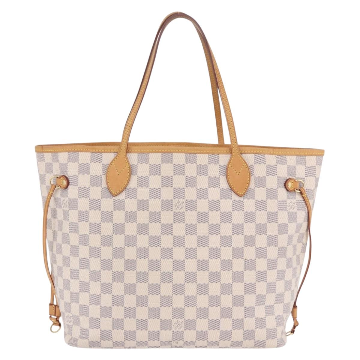 LOUIS VUITTON Damier Azur Neverfull MM Tote Bag N41605 LV Auth 204040A