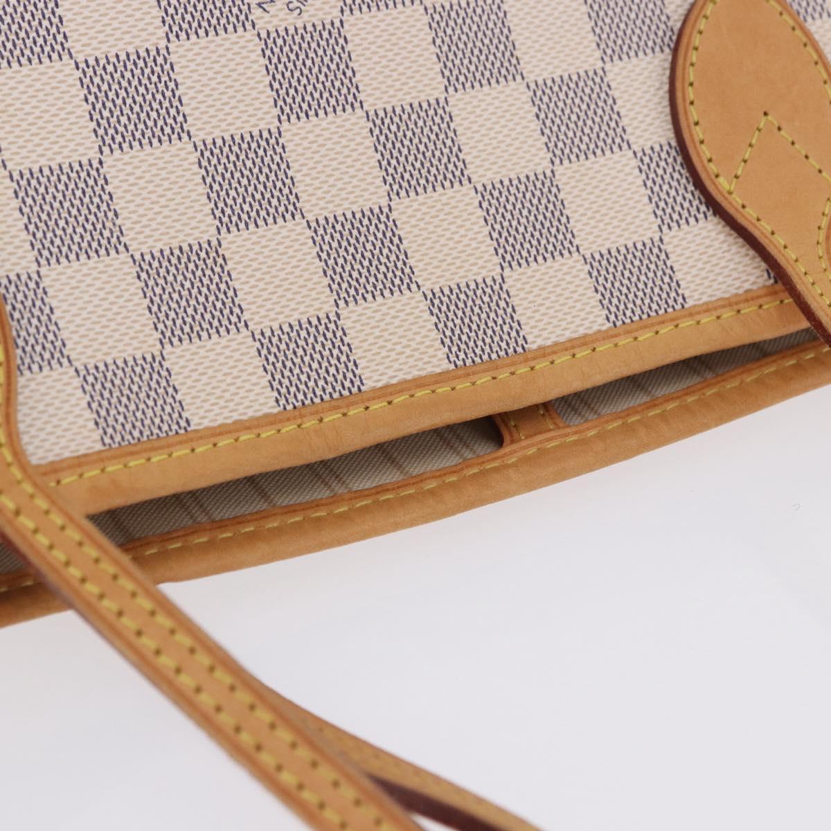 LOUIS VUITTON Damier Azur Neverfull MM Tote Bag N41605 LV Auth 204040A