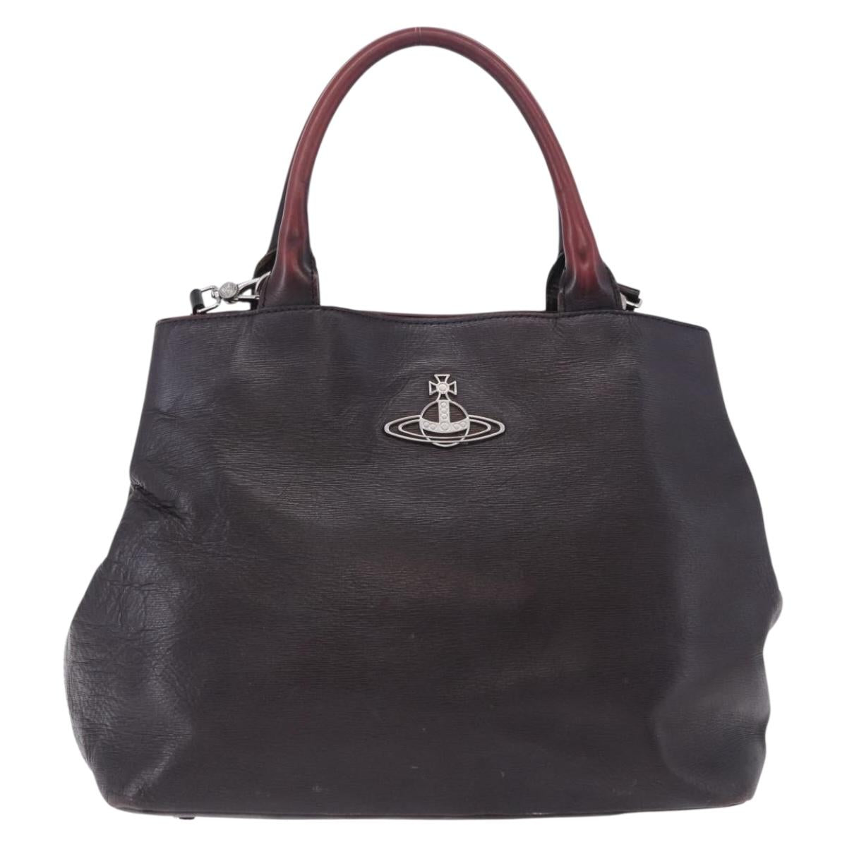 Vivienne Westwood Tote Bag Leather 2way Black Silver Auth 204042
