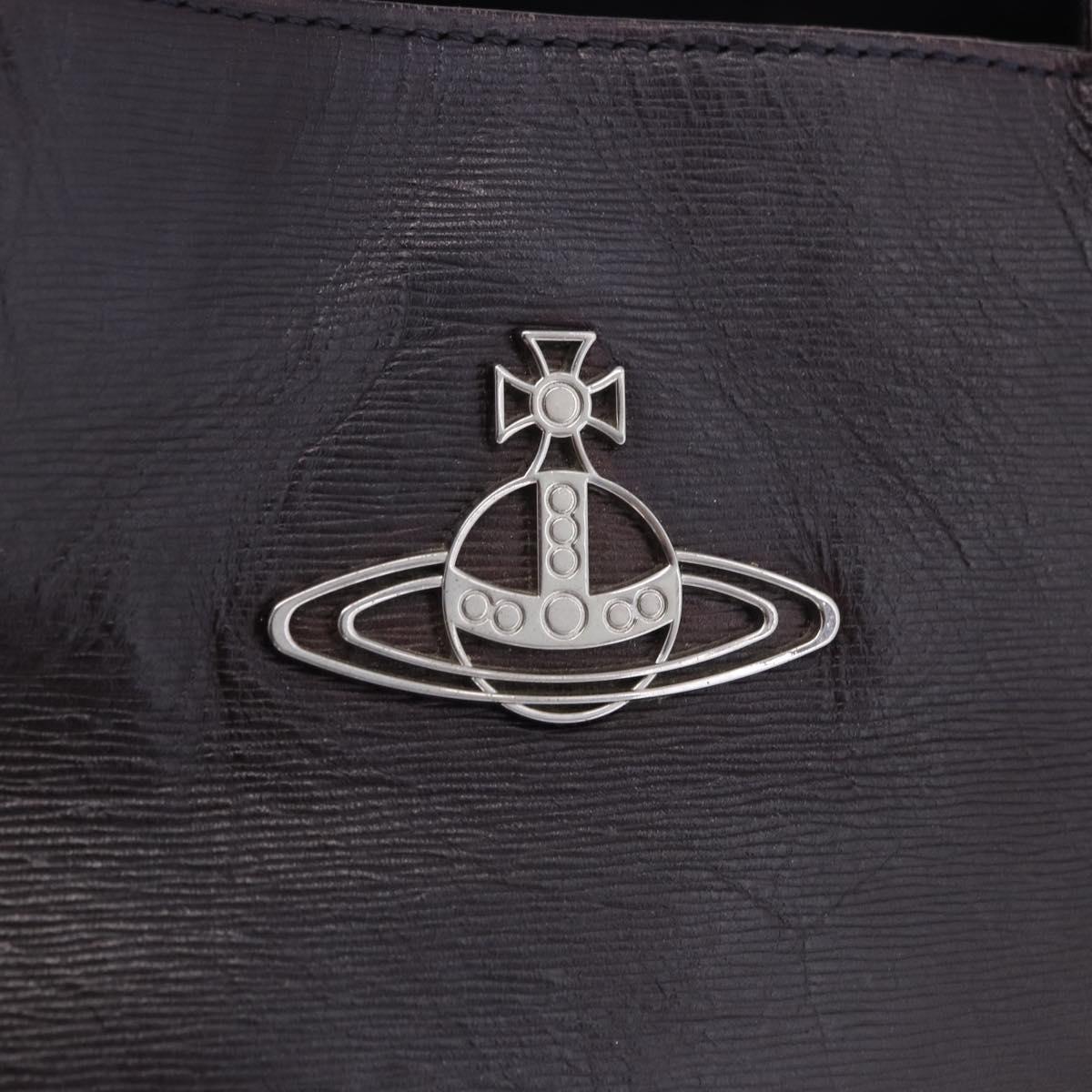 Vivienne Westwood Tote Bag Leather 2way Black Silver Auth 204042