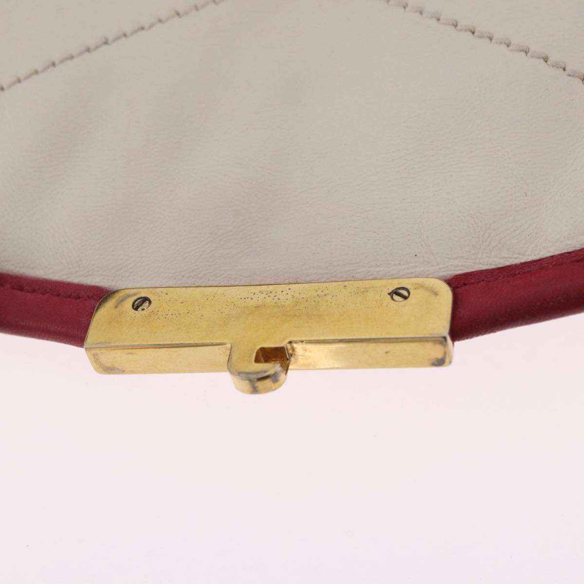 Miu Miu Biker Shoulder Bag Leather Red Gold Auth 204043A