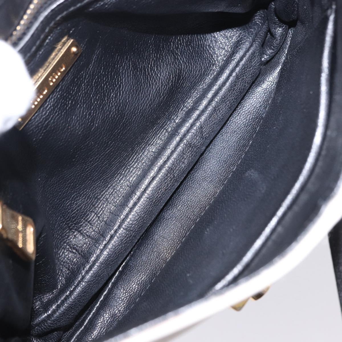 Miu Miu Biker Shoulder Bag Leather Red Gold Auth 204043A