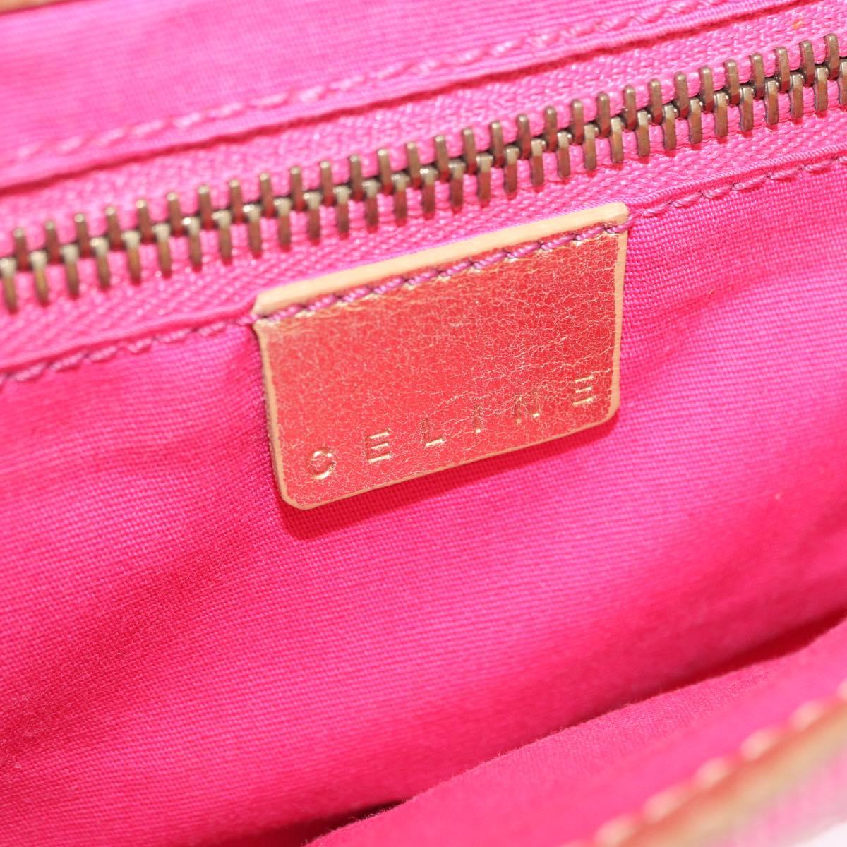 CELINE Paris Macadam Canvas Shoulder Bag Denim Pink Gold Auth 204045A