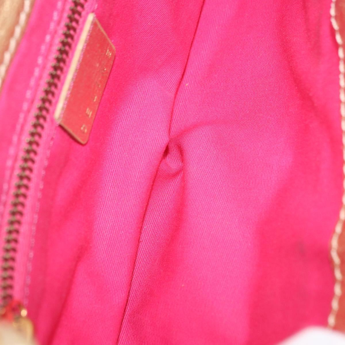 CELINE Paris Macadam Canvas Shoulder Bag Denim Pink Gold Auth 204045A