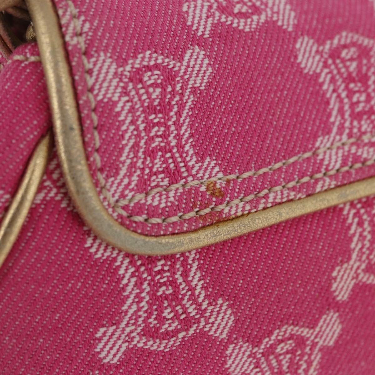 CELINE Paris Macadam Canvas Shoulder Bag Denim Pink Gold Auth 204045A