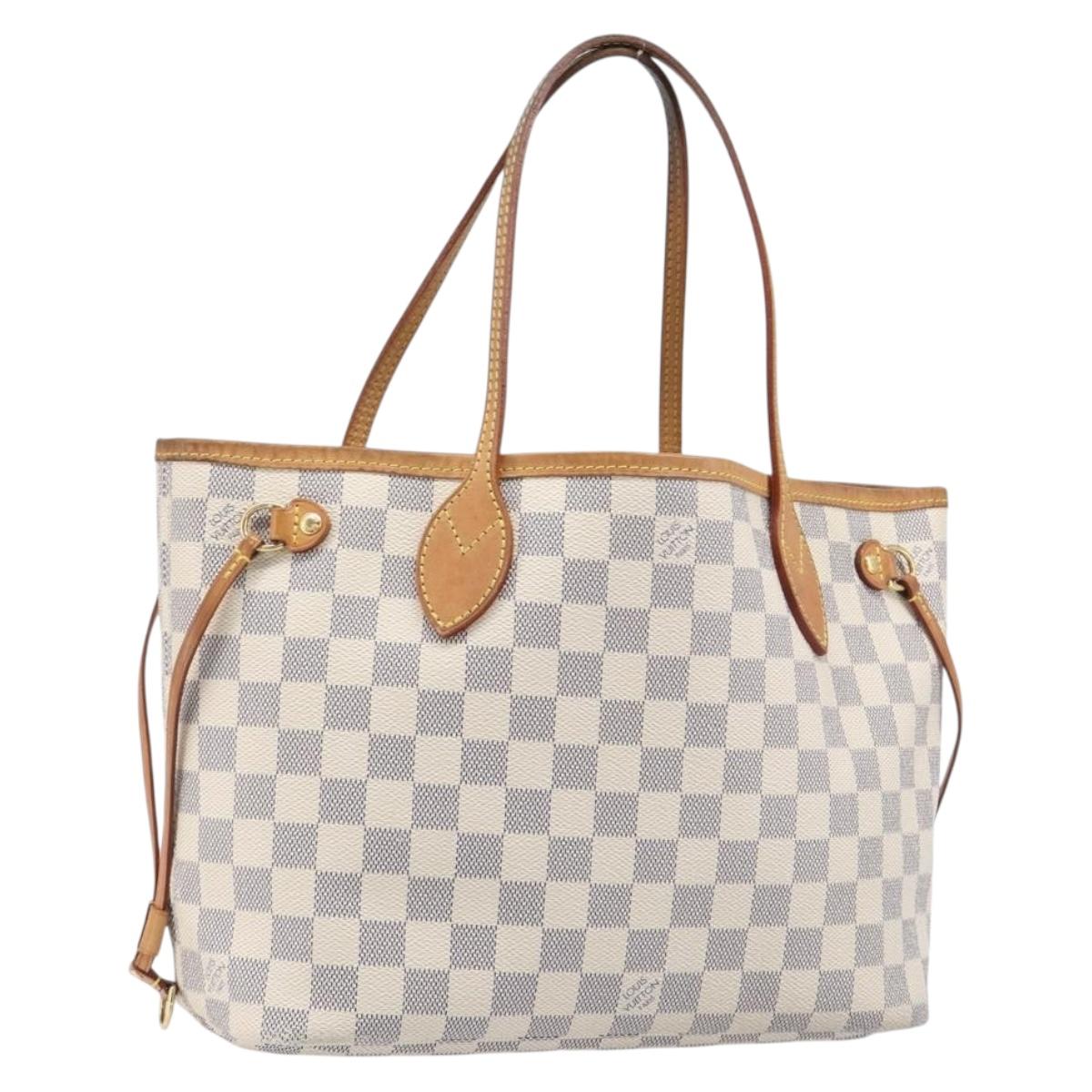 LOUIS VUITTON Damier Azur Neverfull PM Tote Bag N41362 LV Auth 204046A