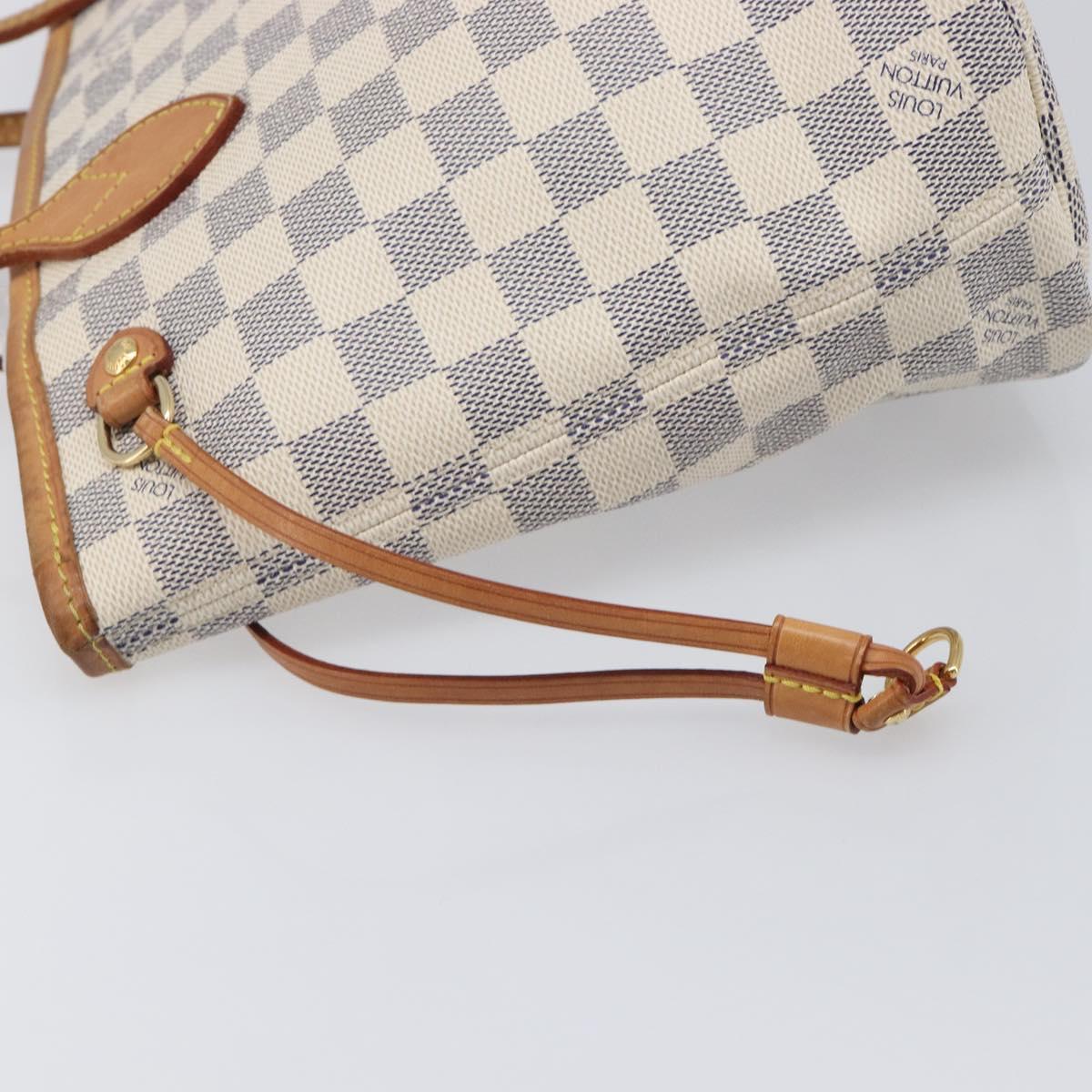 LOUIS VUITTON Damier Azur Neverfull PM Tote Bag N41362 LV Auth 204046A