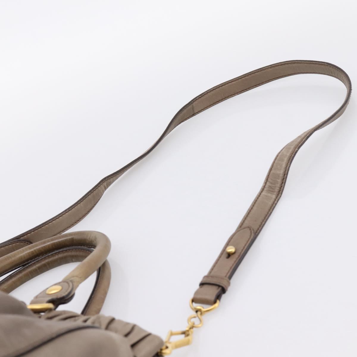 Miu Miu Tote Bag Vitter Lux 2way Beige Gold Auth 204047A