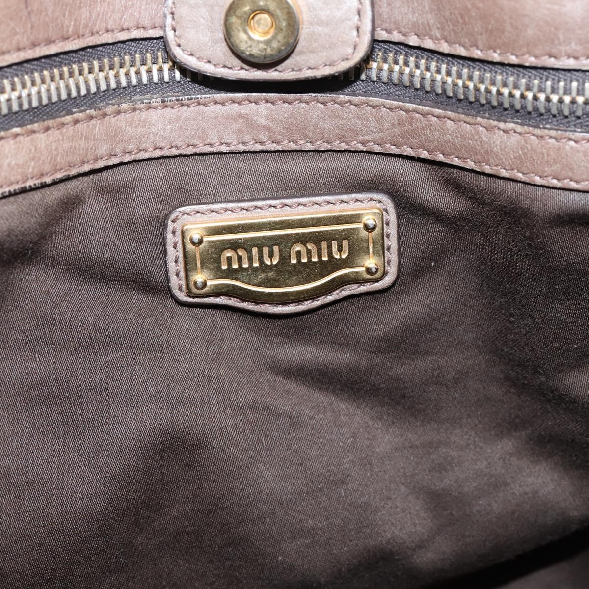 Miu Miu Tote Bag Vitter Lux 2way Beige Gold Auth 204047A