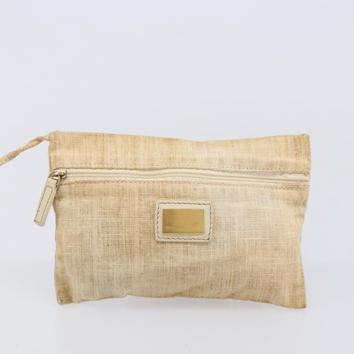 FENDI Zucca Canvas Hand Bag 2way Multicolor Gold Auth 204048A