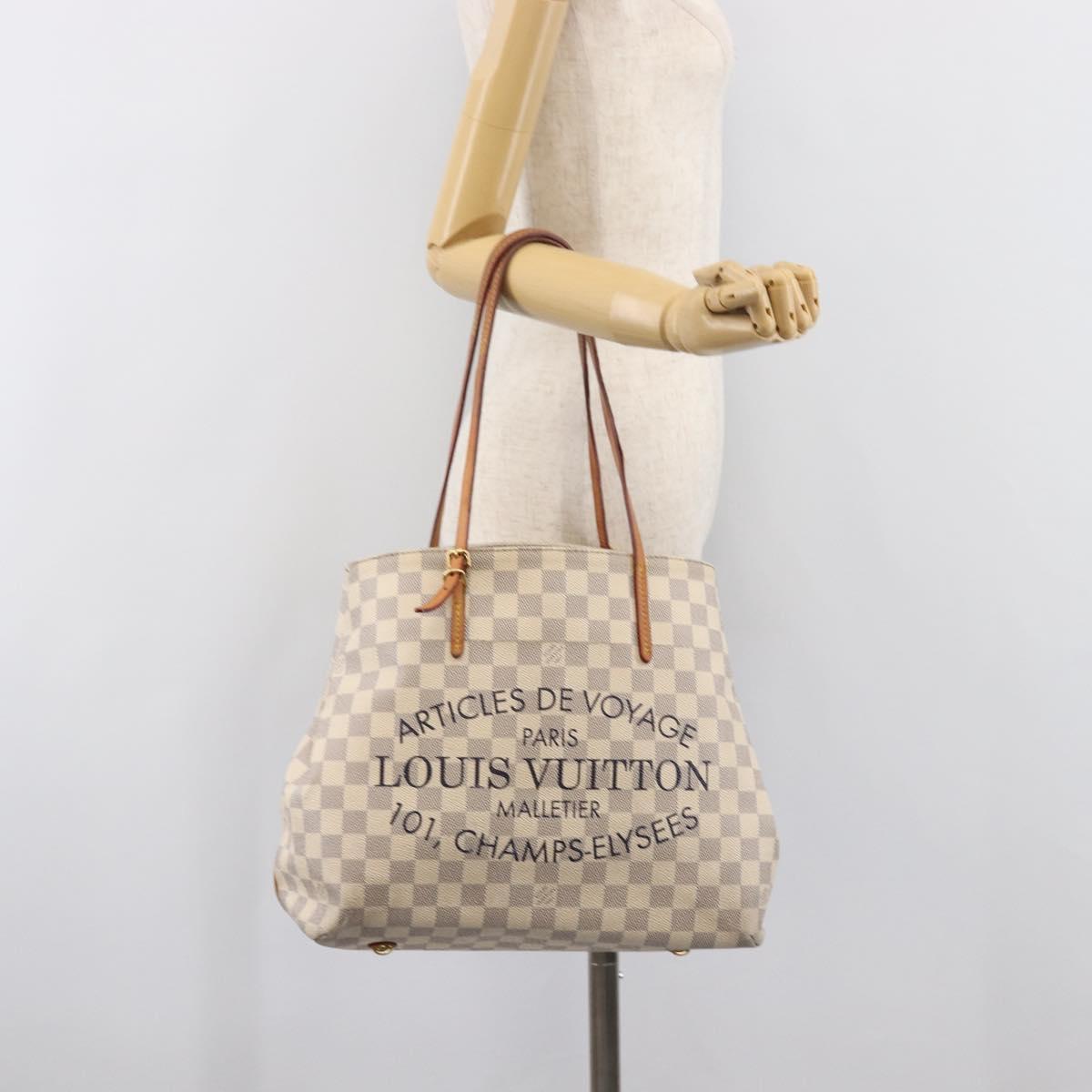 LOUIS VUITTON Damier Azur Cabas MM Shoulder Bag N41375 LV Auth 204051