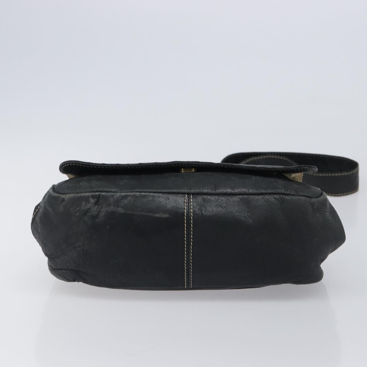 Vivienne Westwood Shoulder Bag Leather Black Auth 204052