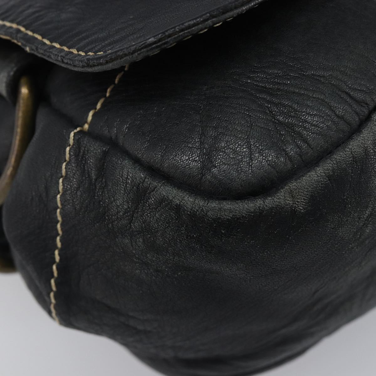 Vivienne Westwood Shoulder Bag Leather Black Auth 204052