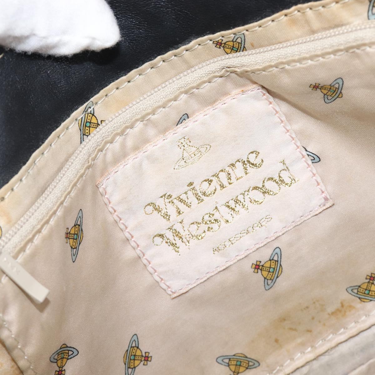 Vivienne Westwood Shoulder Bag Leather Black Auth 204052
