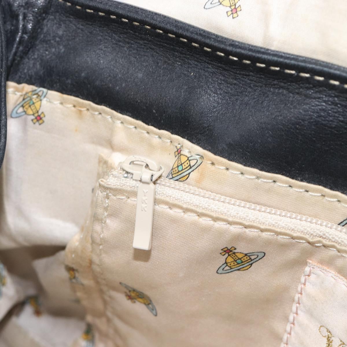 Vivienne Westwood Shoulder Bag Leather Black Auth 204052