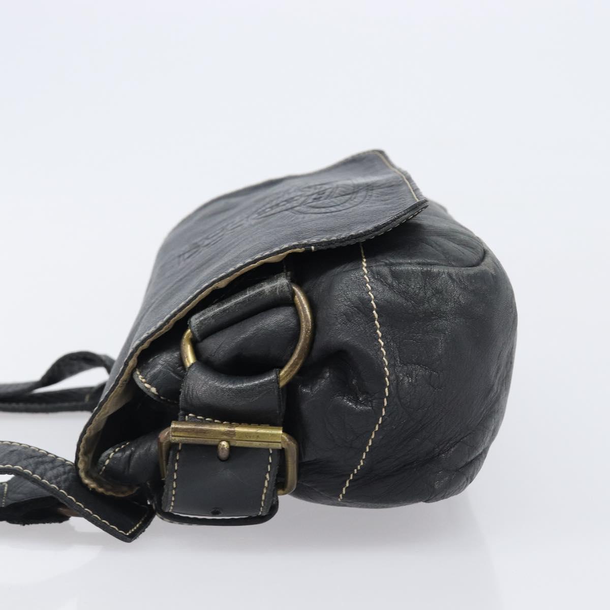 Vivienne Westwood Shoulder Bag Leather Black Auth 204052
