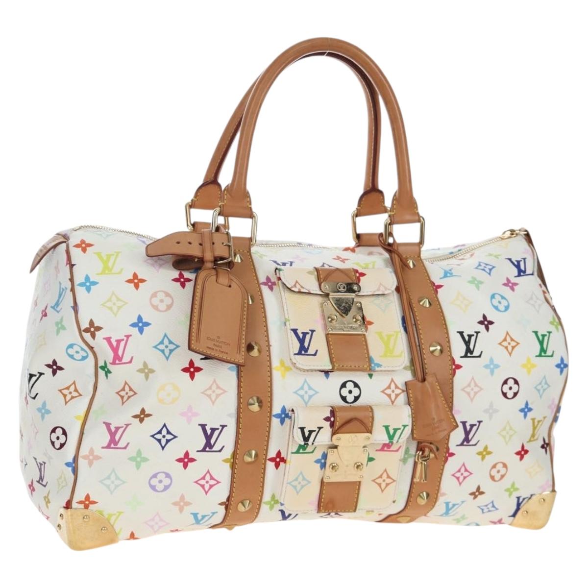 LOUIS VUITTON Monogram Multicolor Keepall 45 Bag White M92641 LV Auth 204053V