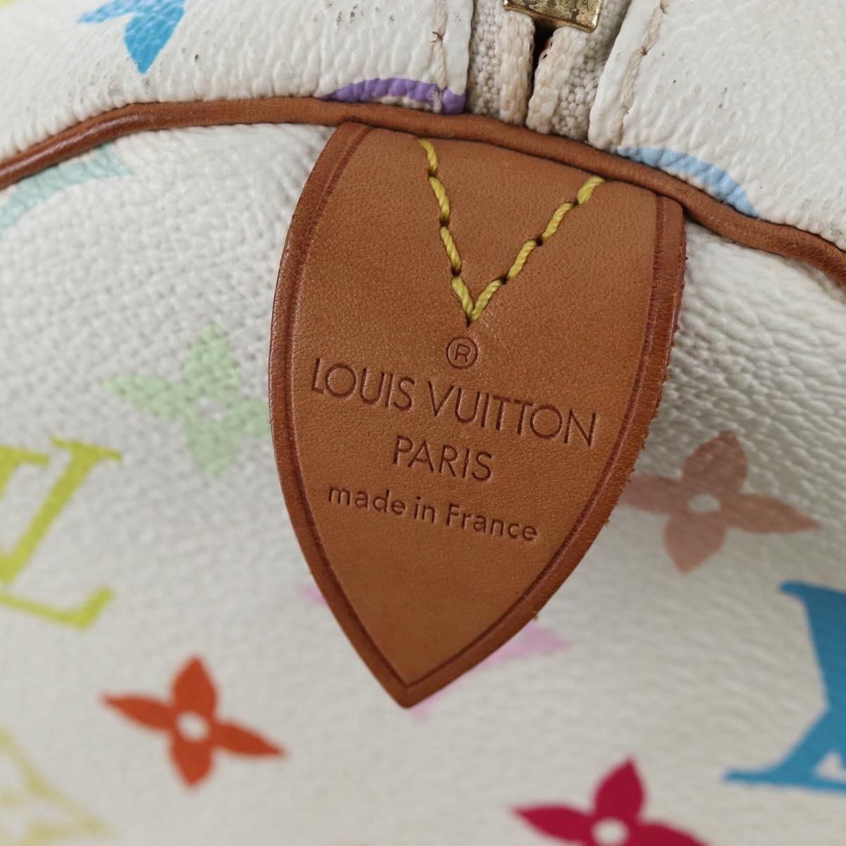 LOUIS VUITTON Monogram Multicolor Keepall 45 Bag White M92641 LV Auth 204053V