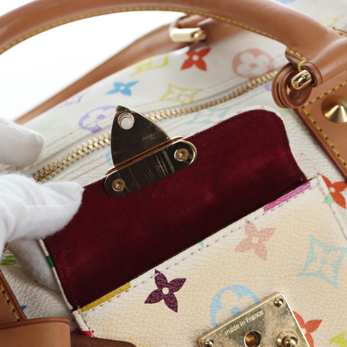 LOUIS VUITTON Monogram Multicolor Keepall 45 Bag White M92641 LV Auth 204053V