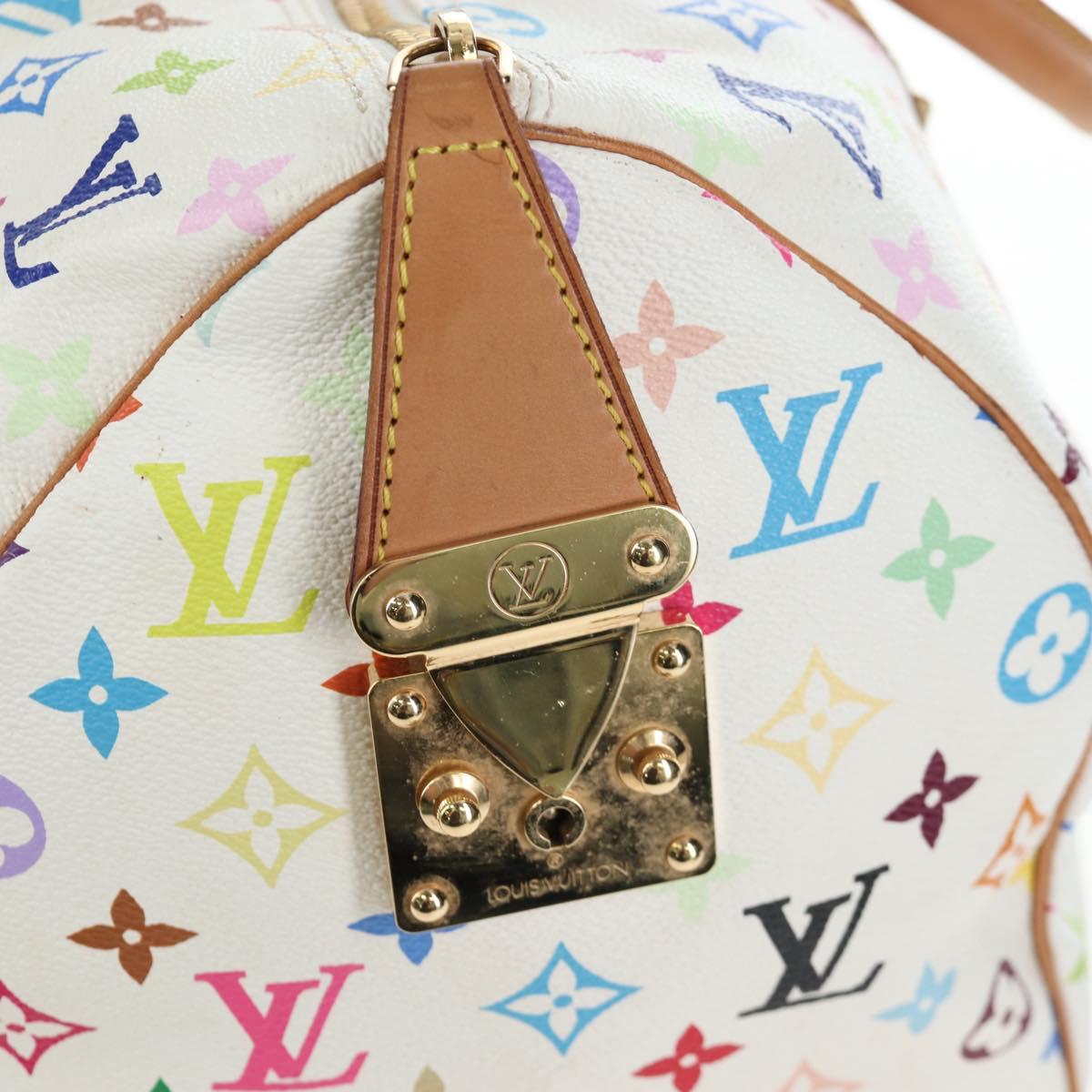LOUIS VUITTON Monogram Multicolor Keepall 45 Bag White M92641 LV Auth 204053V