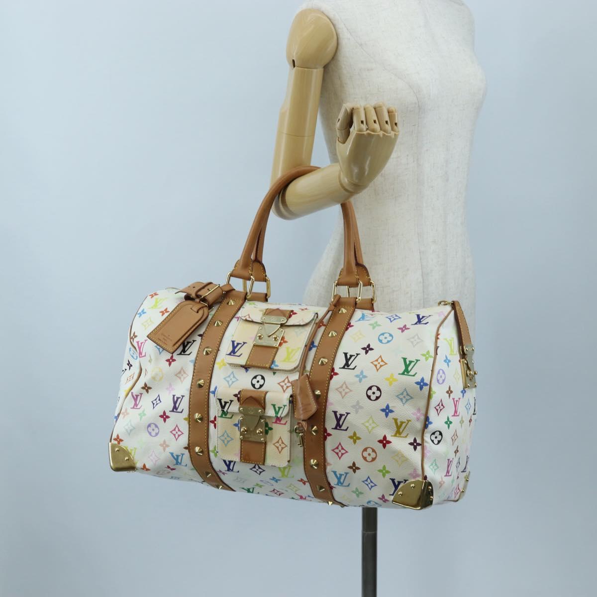 LOUIS VUITTON Monogram Multicolor Keepall 45 Bag White M92641 LV Auth 204053V