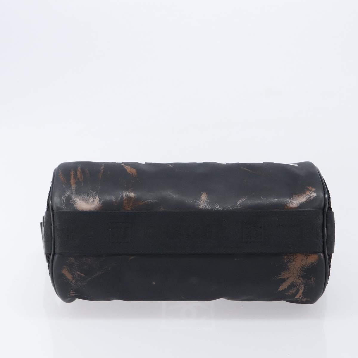 CHANEL Sports Line Shoulder Bag PVC Black CC Auth 204054