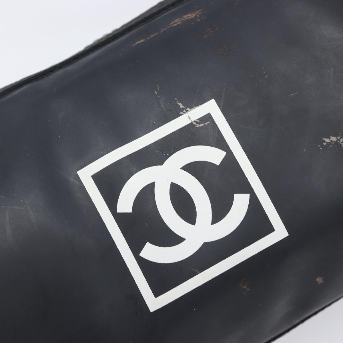 CHANEL Sports Line Shoulder Bag PVC Black CC Auth 204054
