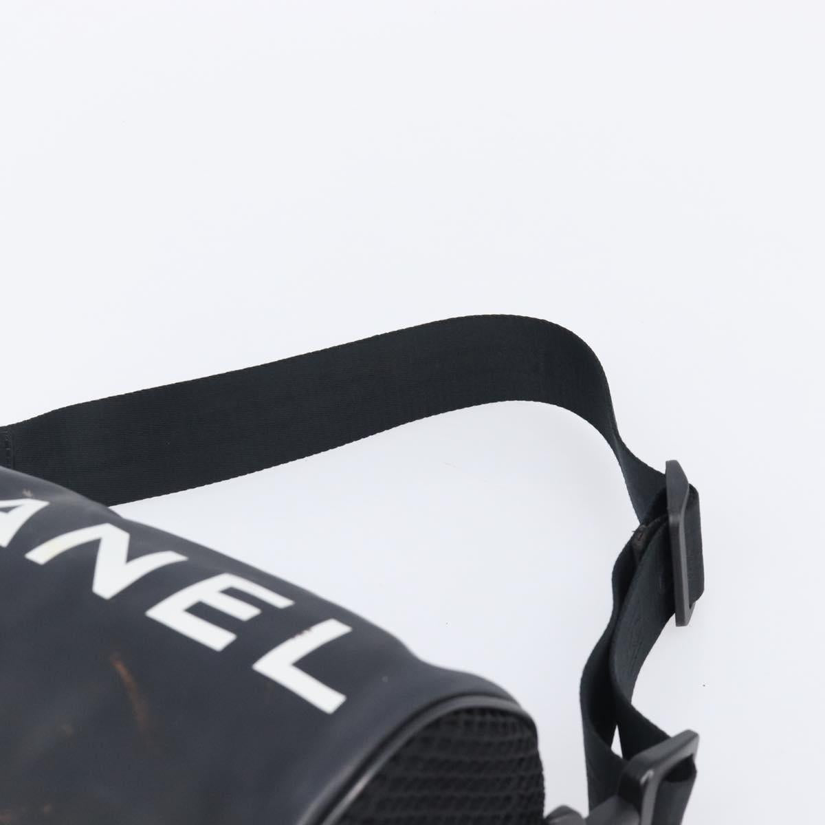 CHANEL Sports Line Shoulder Bag PVC Black CC Auth 204054