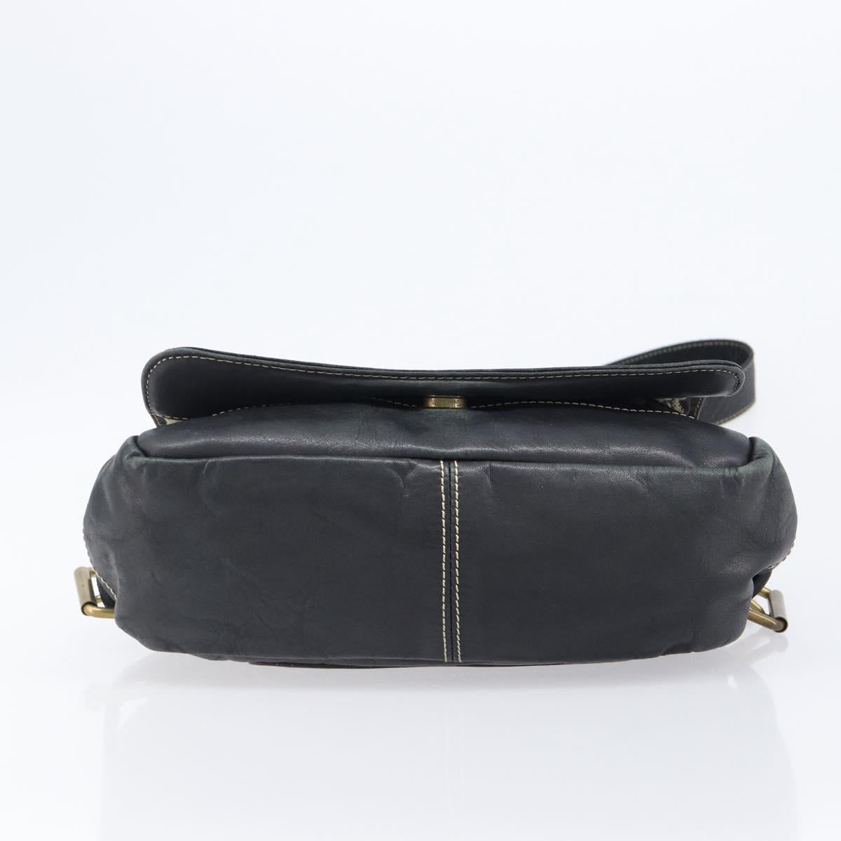 Vivienne Westwood Shoulder Bag Leather Black Gold Auth 204055