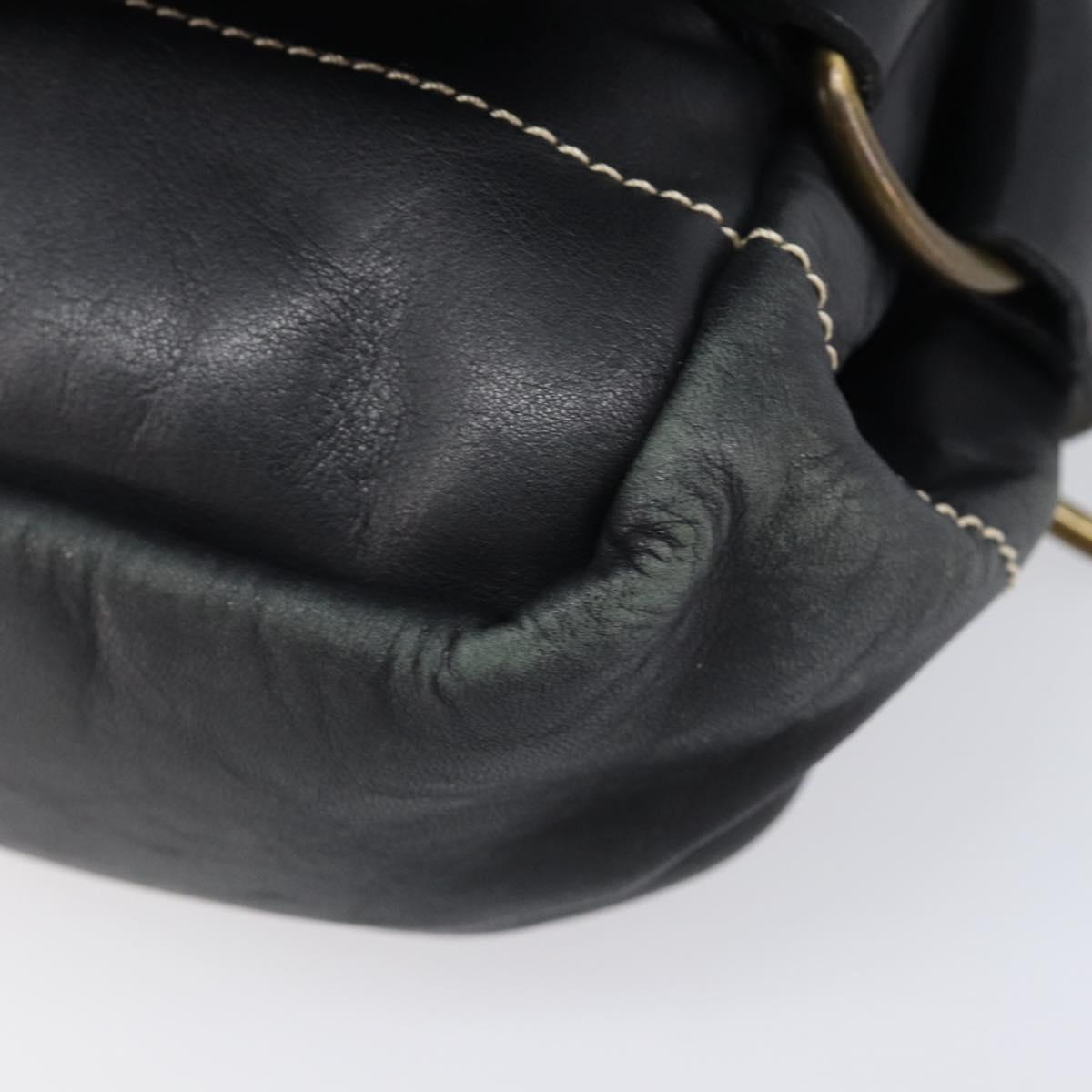 Vivienne Westwood Shoulder Bag Leather Black Gold Auth 204055