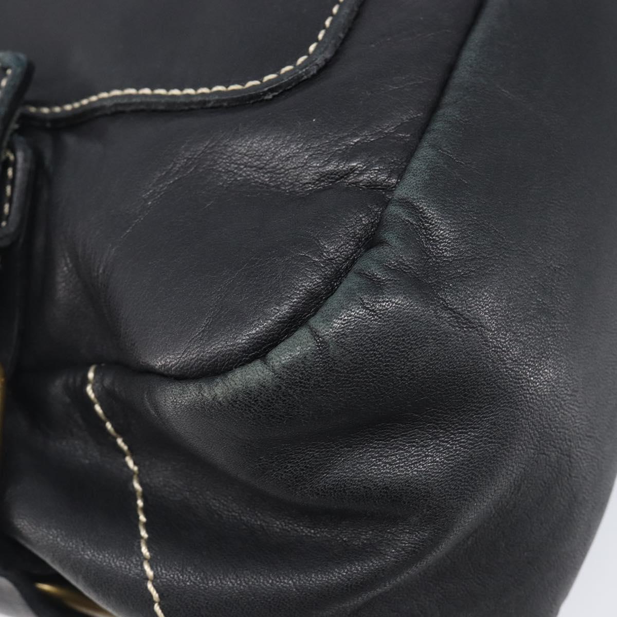 Vivienne Westwood Shoulder Bag Leather Black Gold Auth 204055