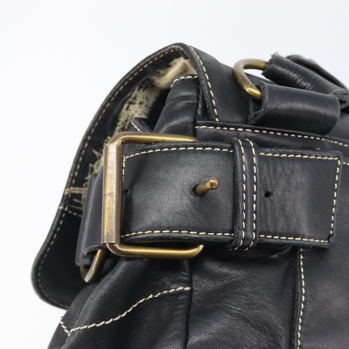 Vivienne Westwood Shoulder Bag Leather Black Gold Auth 204055