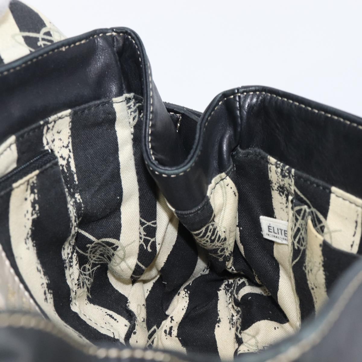 Vivienne Westwood Shoulder Bag Leather Black Gold Auth 204055